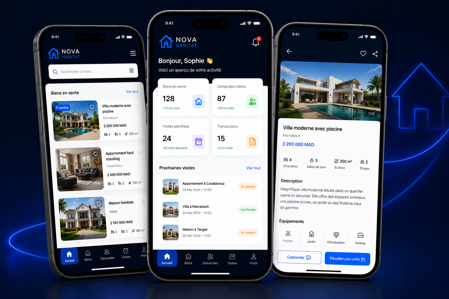 Dashboard pour agence immobiliere - apercu 2